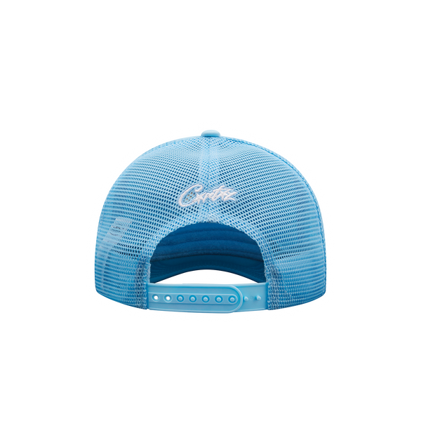 ALCATRAZ PUFF PRINT TRUCKER HAT [BABY BLUE]