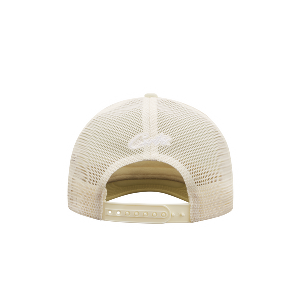 ALCATRAZ PUFF PRINT TRUCKER HAT [OFF WHITE]