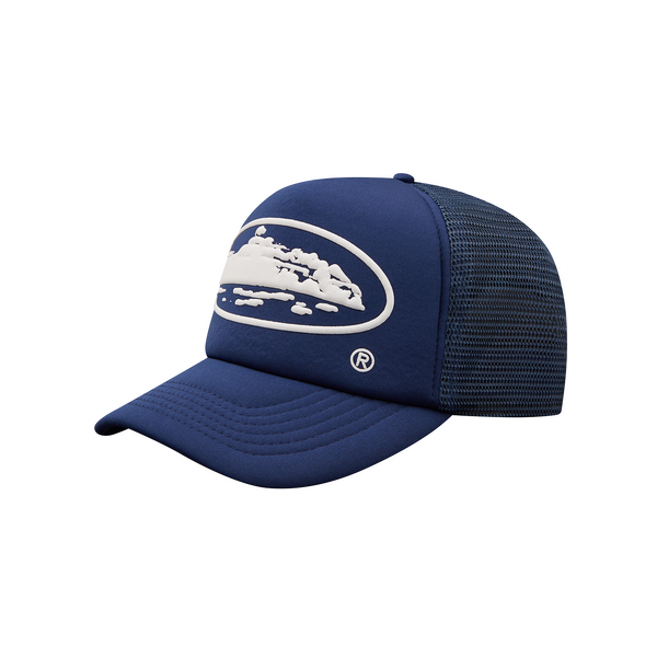 ALCATRAZ PUFF PRINT TRUCKER HAT [NAVY]
