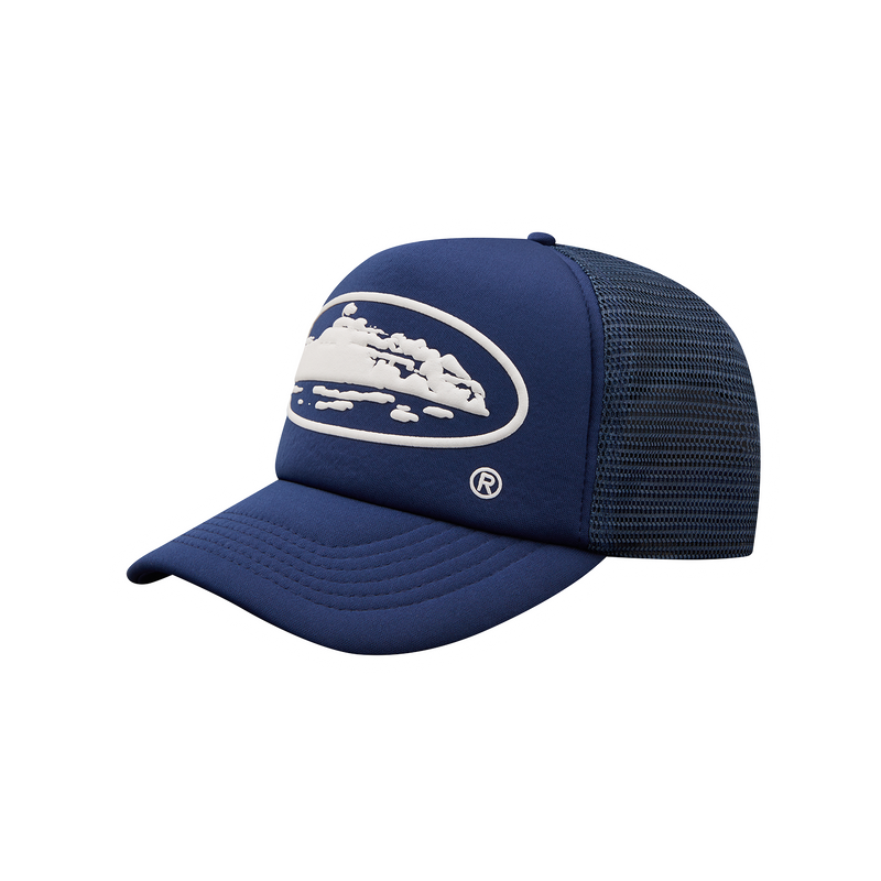 ALCATRAZ PUFF PRINT TRUCKER HAT [NAVY]