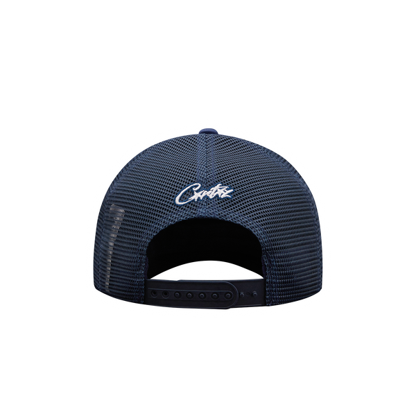 ALCATRAZ PUFF PRINT TRUCKER HAT [NAVY]