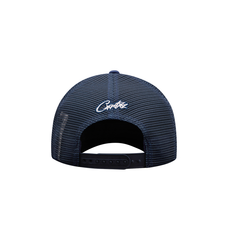 ALCATRAZ PUFF PRINT TRUCKER HAT [NAVY]