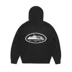 ALCATRAZ HEAVY KNIT ZIP HOODIE [BLACK]