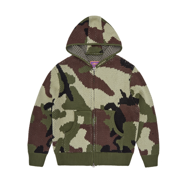 ALCATRAZ HEAVY KNIT ZIP HOODIE [CAMO]