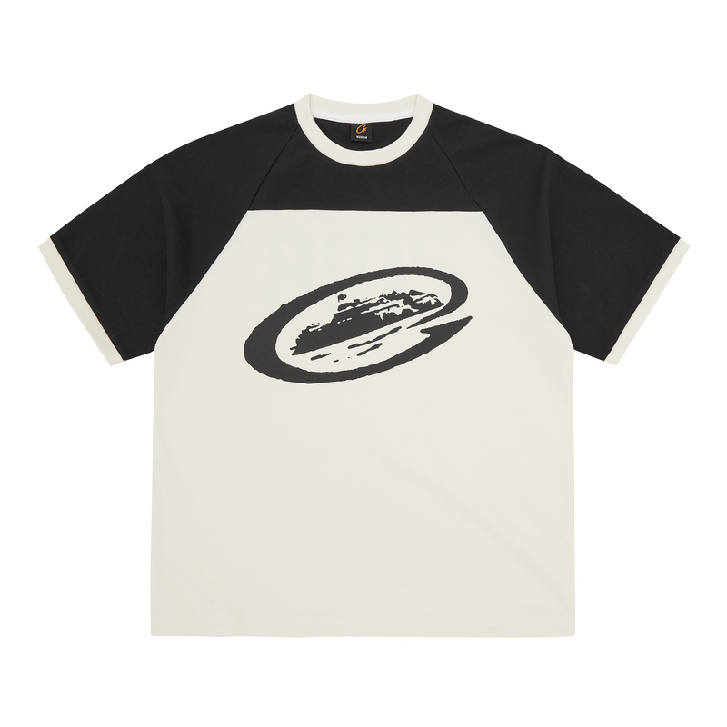 ALCATRAZ WRAP AROUND RAGLAN TEE [OFF WHITE / BLACK]