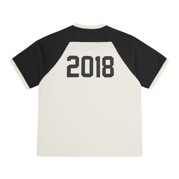 ALCATRAZ WRAP AROUND RAGLAN TEE [OFF WHITE / BLACK]