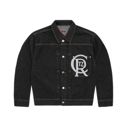 CREST CHAINSTITCH DENIM TRUCKER [WASHED BLACK]