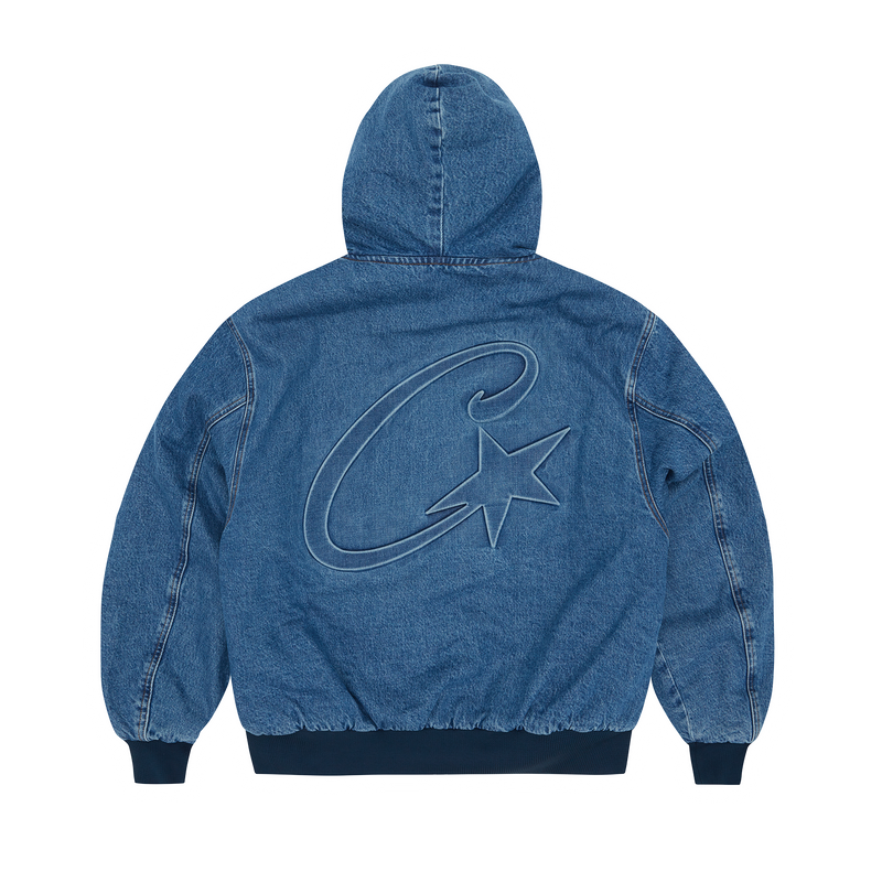 EMBOSSED C-STAR DENIM WORK JACKET [BLUE]
