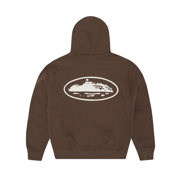 ISLAND PUFF PRINT ZIP HOODIE [BROWN]