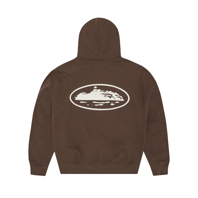 ISLAND PUFF PRINT ZIP HOODIE [BROWN]
