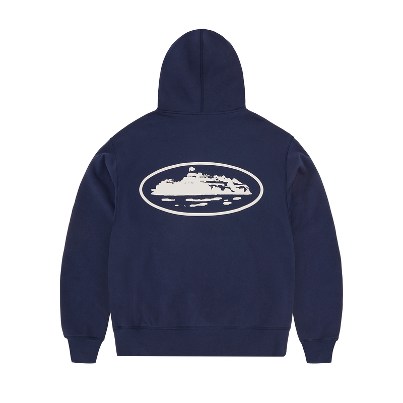 ISLAND PUFF PRINT ZIP HOODIE [NAVY]