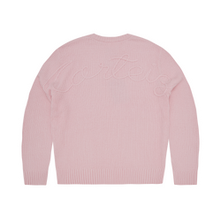 CROCHET APPLIQUE KNIT CREW [PINK]