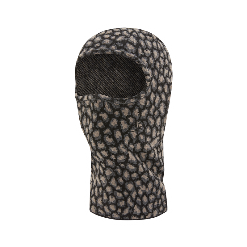 LEOPARD JACQUARD KNIT BALACLAVA [BLACK]