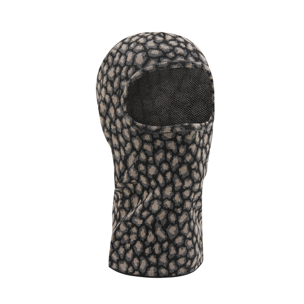 LEOPARD JACQUARD KNIT BALACLAVA [BLACK]