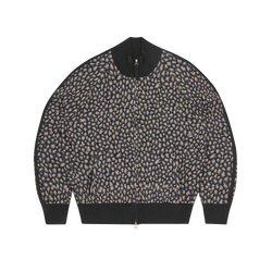 VVS LEOPARD JACQUARD KNIT ZIP UP [BLACK]