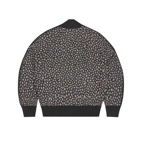 VVS LEOPARD JACQUARD KNIT ZIP UP [BLACK]