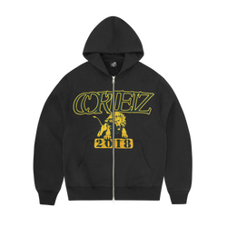 LION VARSITY ZIP HOODIE [BLACK]
