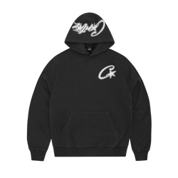 SATIN C STAR APPLIQUÉ HOODIE [BLACK]