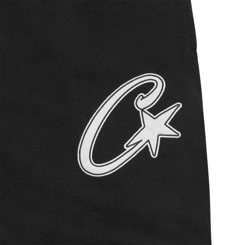 SATIN C STAR APPLIQUÉ BOTTOMS [BLACK]