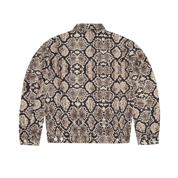 SNAKESKIN DENIM WORKWEAR  JACKET [BLACK/BEIGE]