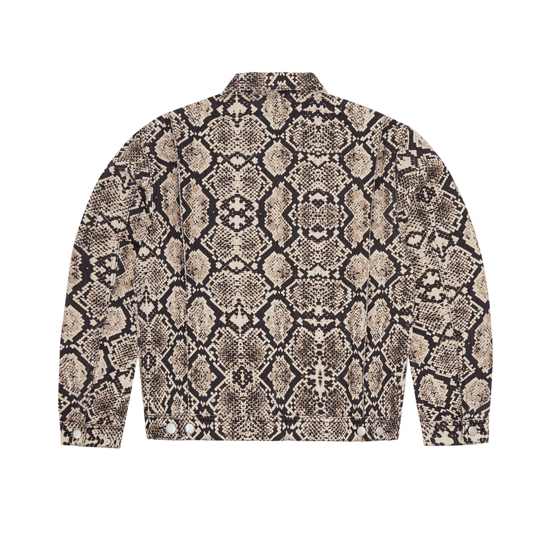 SNAKESKIN DENIM WORKWEAR  JACKET [BLACK/BEIGE]