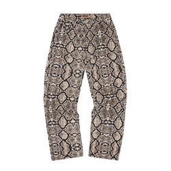 SNAKESKIN DENIM WORKWEAR PANT [BLACK/BEIGE]