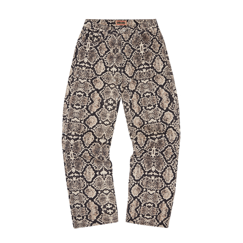 SNAKESKIN DENIM WORKWEAR PANT [BLACK/BEIGE]