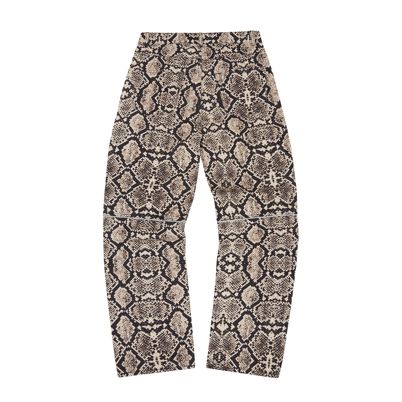 SNAKESKIN DENIM WORKWEAR PANT [BLACK/BEIGE]