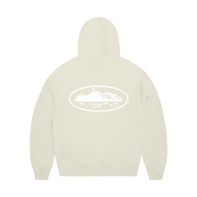 ISLAND PUFF PRINT ZIP HOODIE [OFF WHITE]